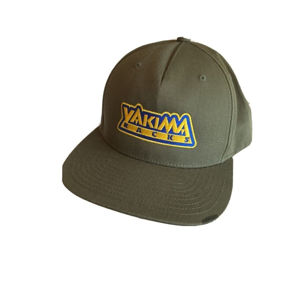 Yakima Hat Olive Green Racks Snapback Outdoor Adventure Structured Flat Brim Cap